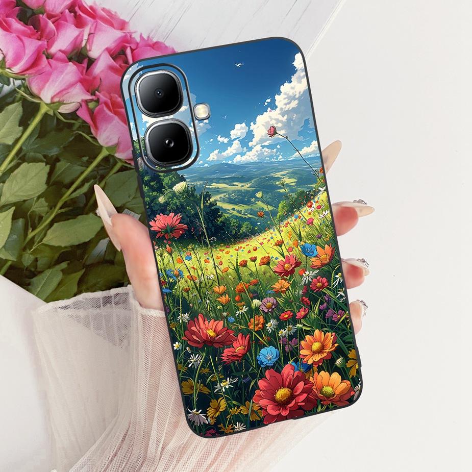 For Infinix Smart 20 Case X6840 X6840B Luxury Flowers Butterfly Painted Phone Cover Case For Infinix Smart 20 Smart20 Soft Shell