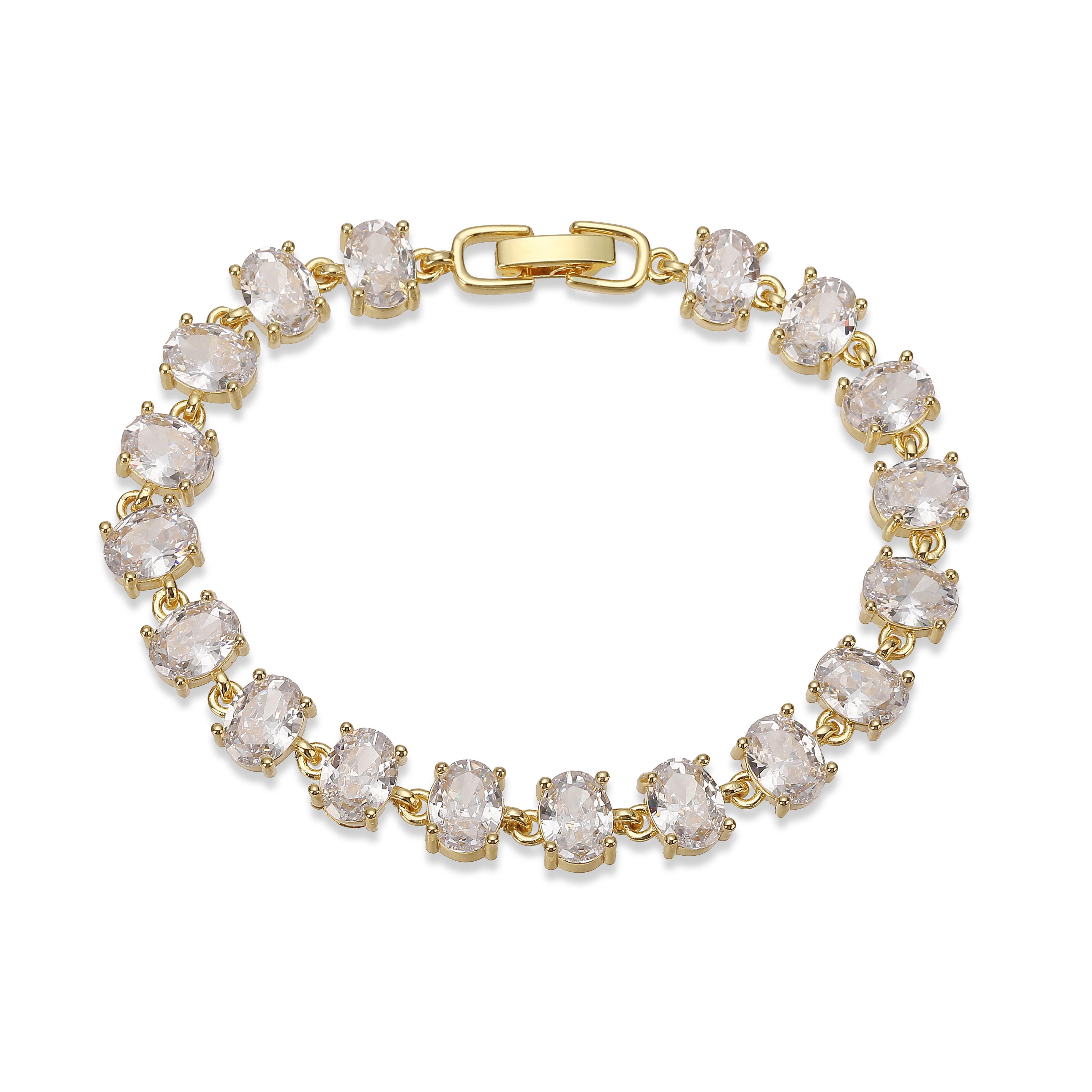 HECHENG,Minimally Exquisite Luxury Oval CZ Stone Necklace/Bracelet Women s Retro Zircon Copper Metal Zircon 1 piece Other