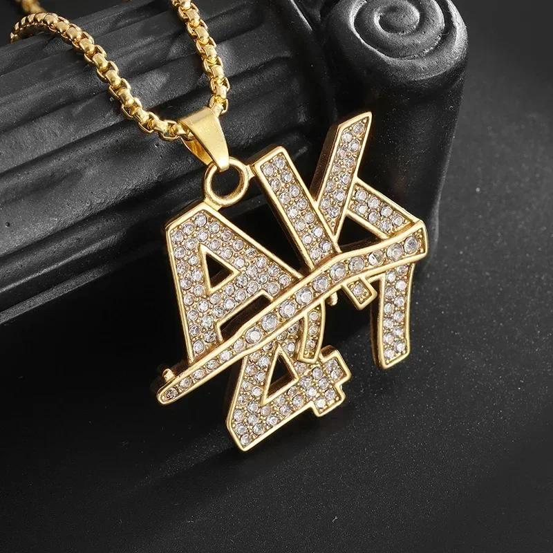 Bling Iced Out Savage Pendant Cubic Zirconia Letter Necklace for Men Women Hip Hop Rock Rap Party Jewelry