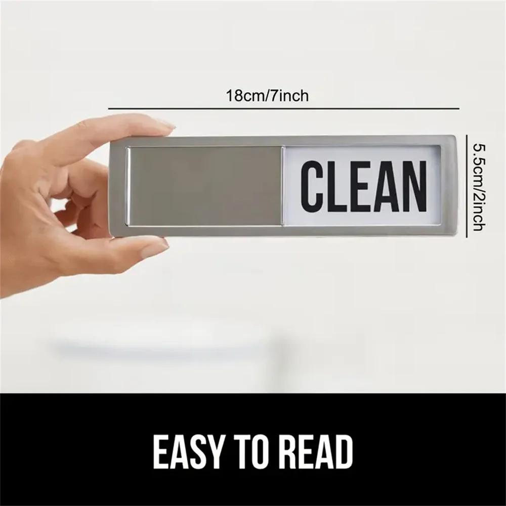 Dishwasher Magnet Clean Dirty Sign Magnetic Indicator Sign Adhesive-Friendly Clean Dirty Magnet Sliding Dirt Symbol Tools