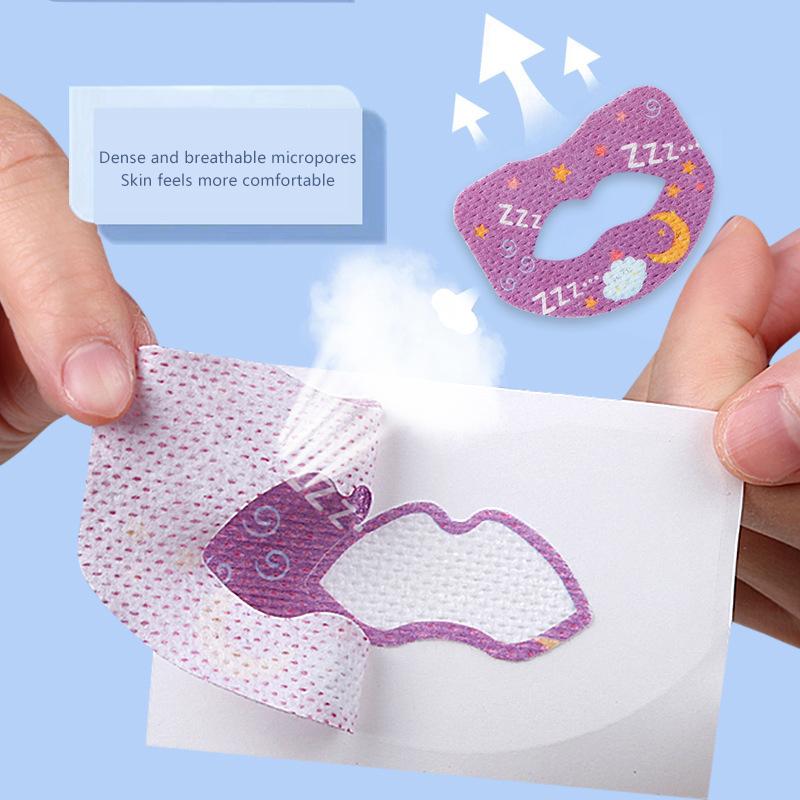 30Pcs Breathing Correction Patch Shut Up Patch Orthosis Tape Kids Cartoon Anti-Snoring Stickers Sleeping Closed-Mouth Stickers