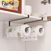 No-hole Hanging Storage Rack Kitchen Paper Towel Holder Cabinet Lazy Roll Paper Holder Cling Film Rag Shelf Fairie