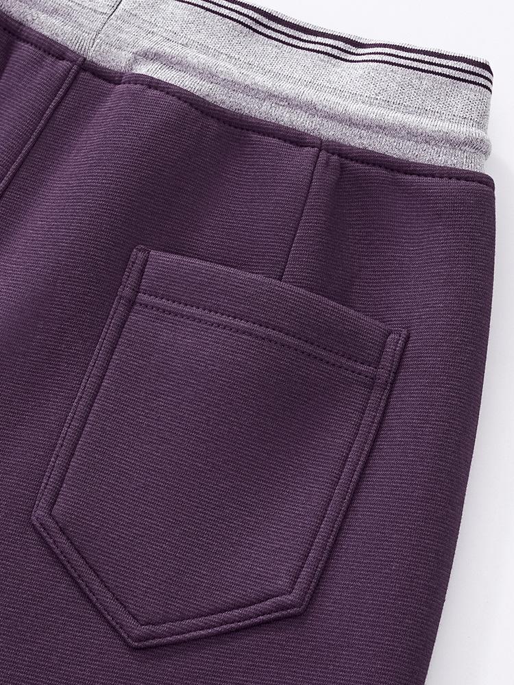 GAGN Women's Gray Wool Wide-Leg High-Waisted Casual Trousers