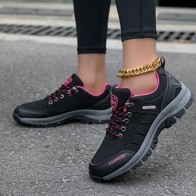 Mode Luxus Damen Schuhe Trendiger Lauf-Sneaker Outdoor Atmungsaktiv Plateau Mode Schwarz Vielseitig Lässig Wanderschuhe Große Größe