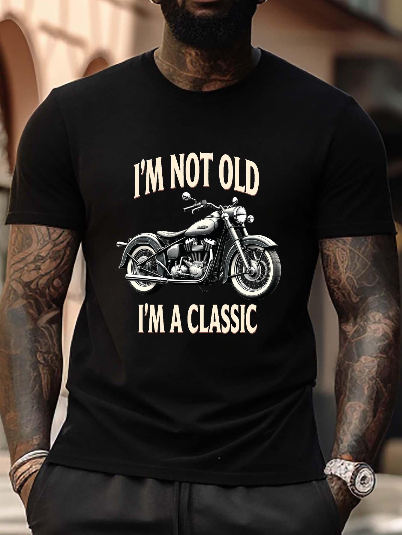

Plus Size Motorcycle Graphic T-shirt - I m Not Old S