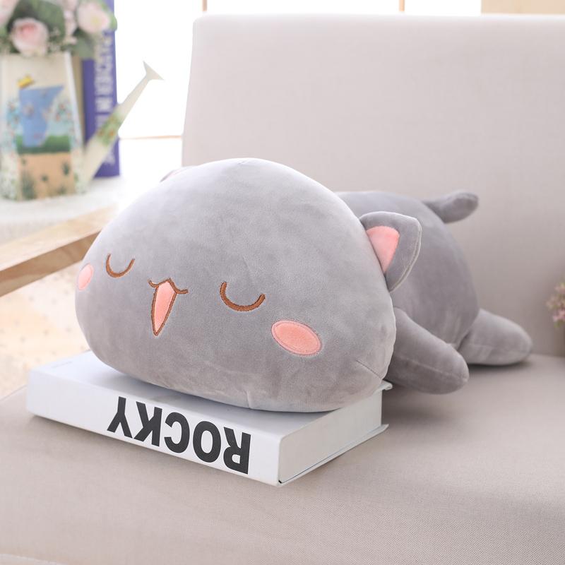 1pc Kawaii Lying Cat Plush Toys Stuffed Cute Kittyt Doll Lovely Animal Pillow Soft Cartoon Back Cushion Kid Xmas Gifts for Kids