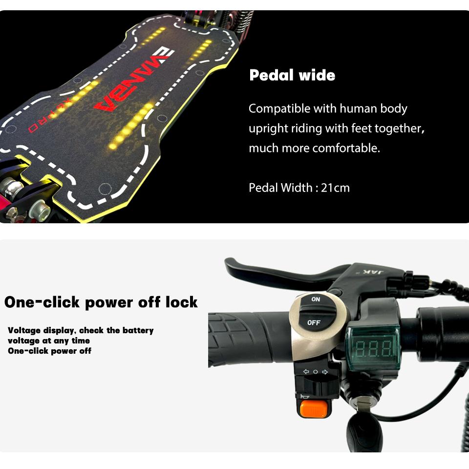 Scuter Electric EMANBA X6 PRO Motor Dublu 2400W Baterie 48V21AH Viteză Maximă 50-55 KM/H Roată de 10 Inch E-scuter cu Afișaj Tensiune