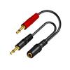 3.5mm Y Splitter Cable Female to Two Male Sound Cable for Headphones and Microphones