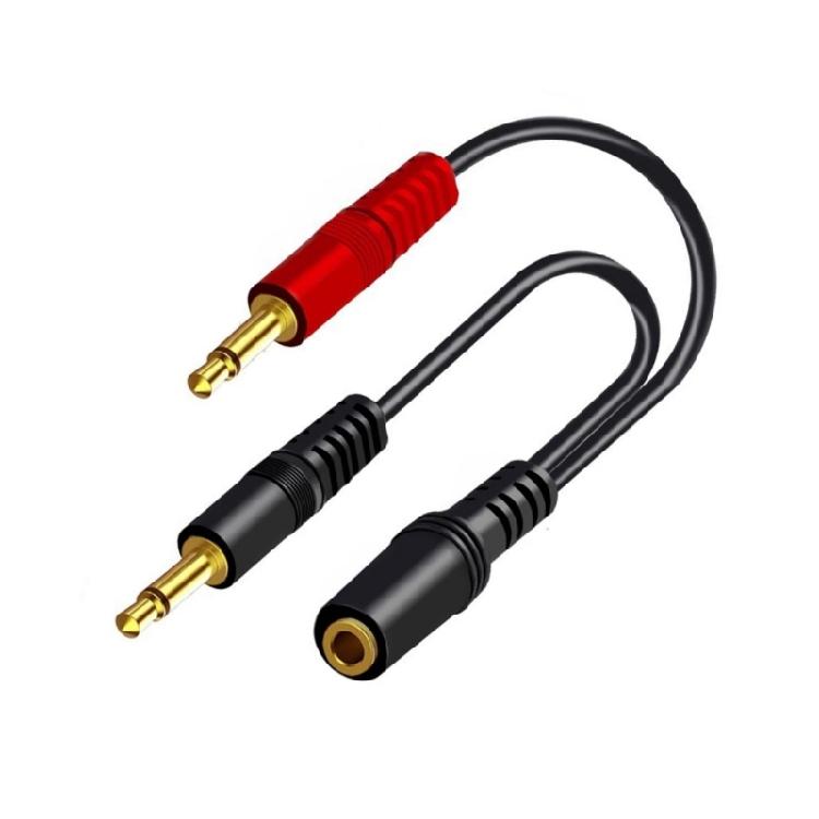 3.5mm Y Splitter Cable Female to Two Male Sound Cable for Headphones and Microphones