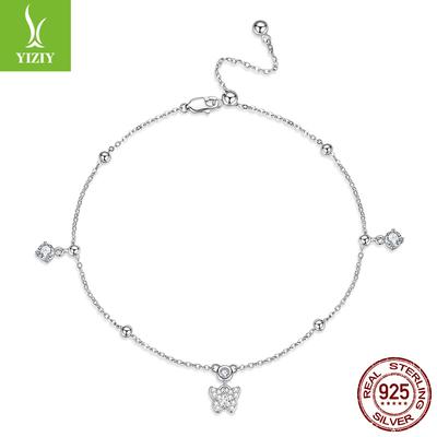 S925 Sterling Silver Butterfly Anklet Adjustable Wind Simple Versatile Butterfly Anklet Jewelry