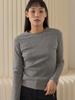 Sorry, Too Much Love Fine Rib Long Sleeve Top_Gray