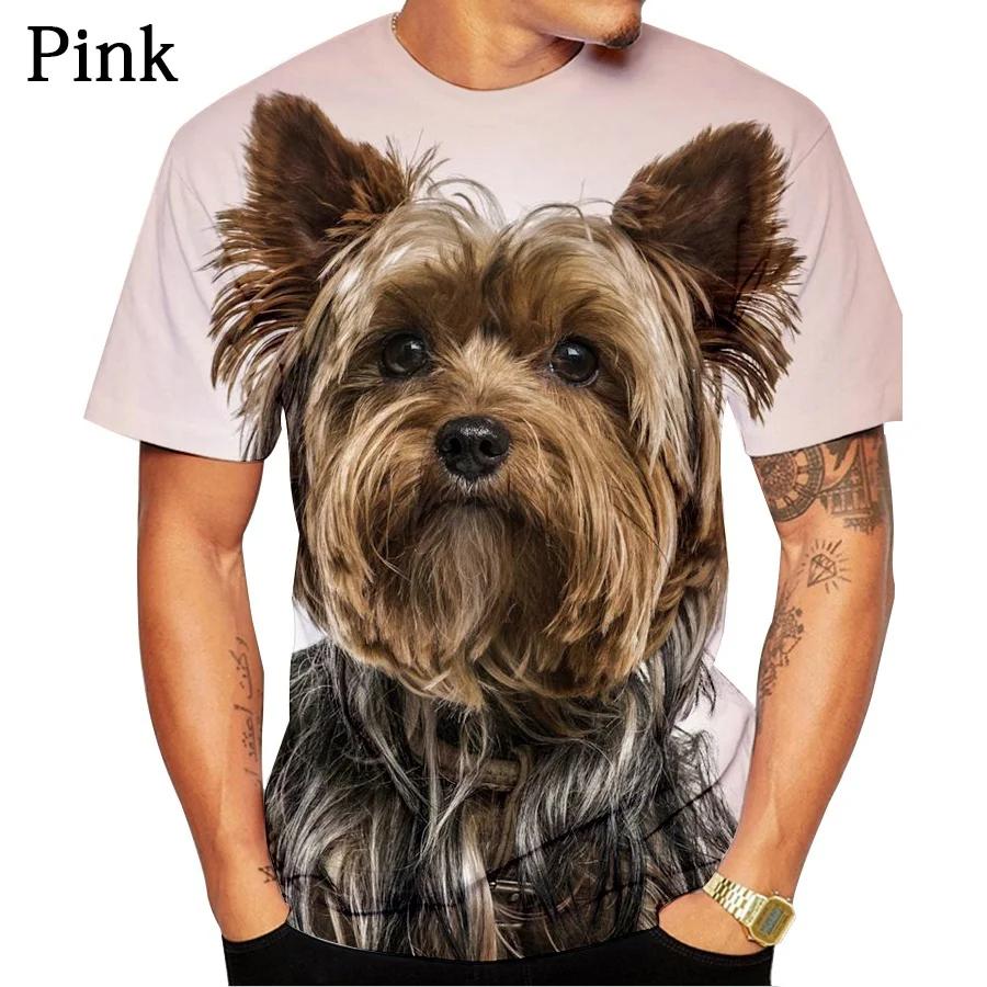 Summer Harajuku Men's Short Sleeved O-neck T-shirt 3D Printed Clothing Yorkshire Meme Anime Casual Cloths