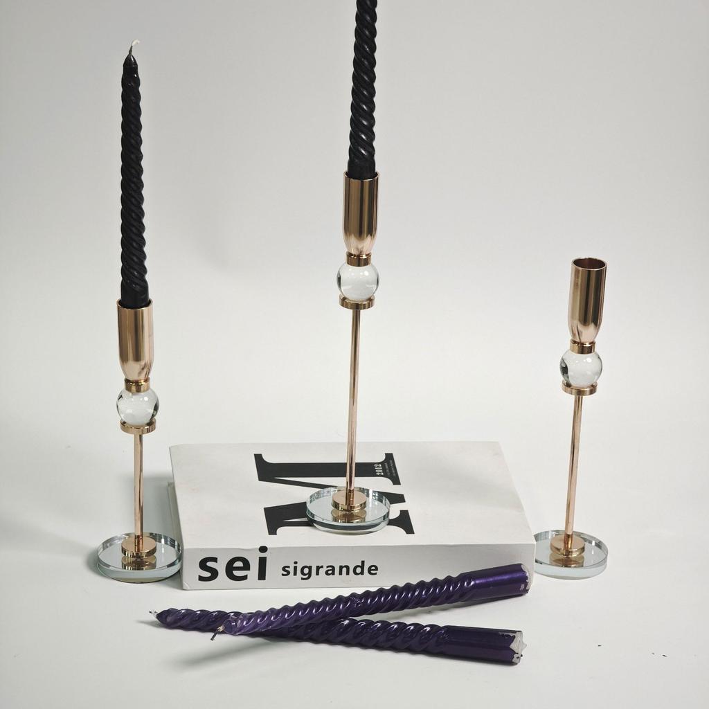 Crystal Candlestick Tall Candle Holder Transparent Glass Centerpieces Candle Stick Holder Home Decoration Accessories