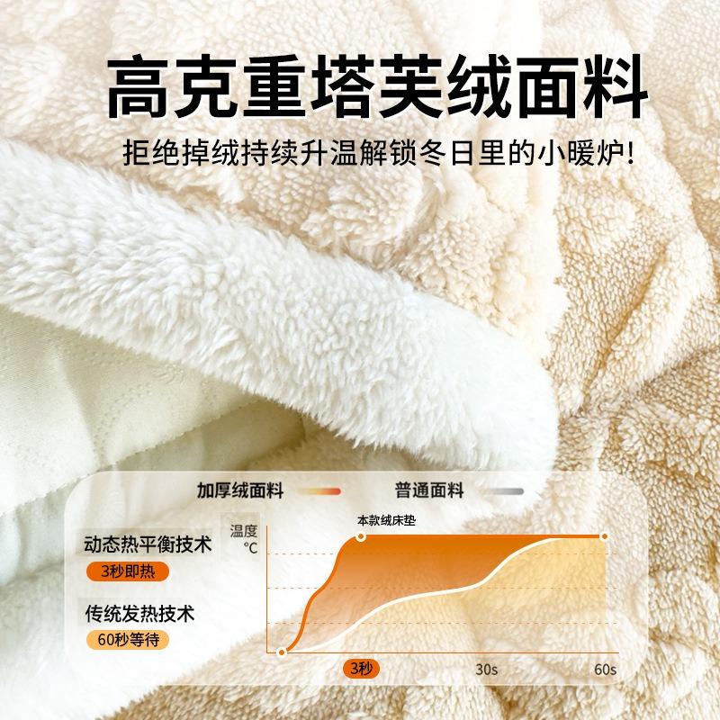 1pcs Winter Warm Velvet Mattress Dormitory bunk bed Folding Tatami Thin Mat Thick Anti Slip Mattress Cover Machine Washable