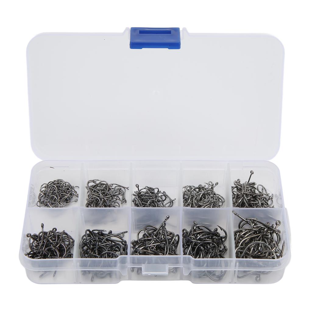 500pcs Fishing Hooks Set Carbon Steel Single   Fishhook Fly Fishing Carp Hooks