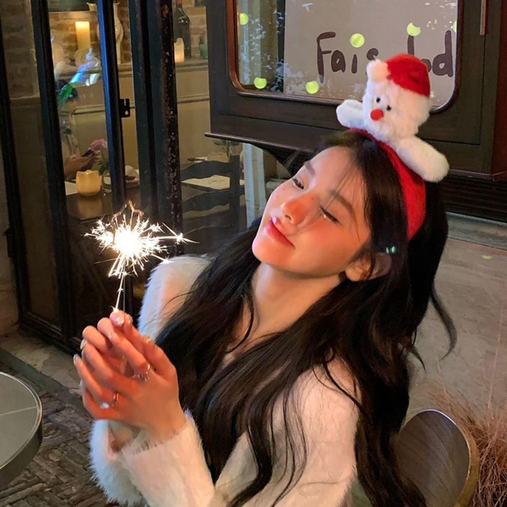Christmas Decoration Antlers Headband Santa Claus Plush Hair Band Funny Christmas Headband Men