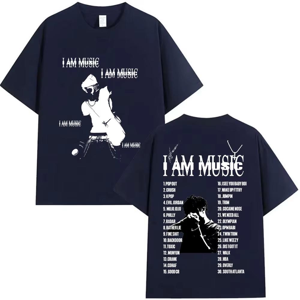 Rapper Playboi Carti I AM MUSIC Tour 2025 Merch T Shirt Men's Gothic Hip Hop Clothing T-shirts Punk Short Sleeve Cotton T-shirts