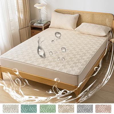 Waterproof Mattress Cover Pad Protector Comfortable Sleep Bed Sheet Skin-friendly Durable Bed Cover Anti-mite Fitted Sheet (Without Pillowcase)