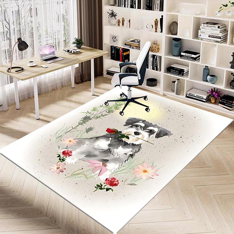 1PC Dog Flower Extra Large Non Slip Floor carpet, Office, family, bedroom Large Area Rug Indoor Rugs, Vibrant Colors