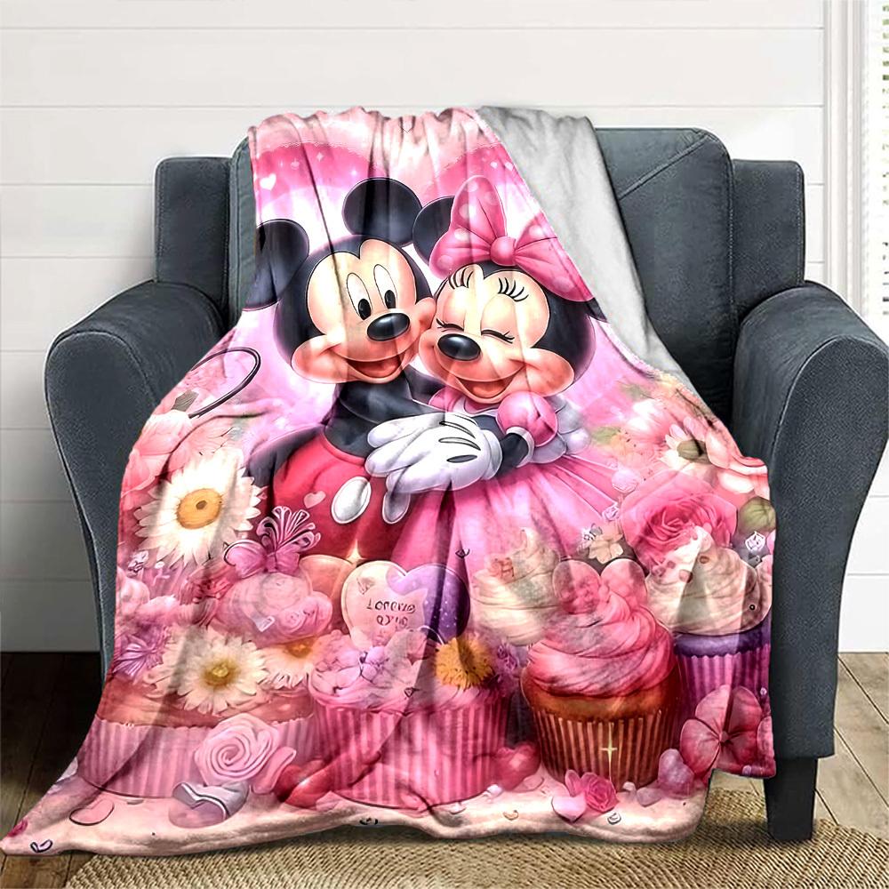 1 Stück Mickey Maus Minnie Maus Decke Leichte Flanell-Kuscheldecke für Sofa Bett Reise Camping Wohnzimmer Büro Couch Sessel