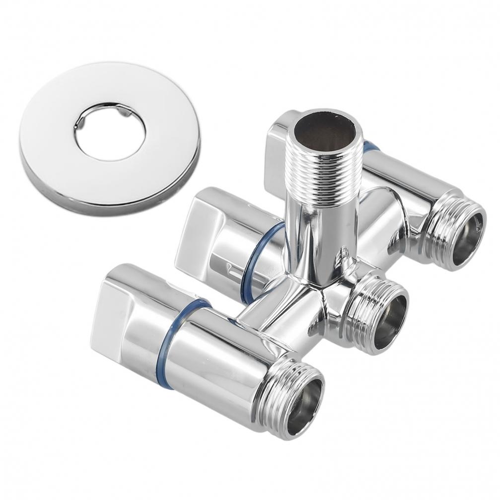 3 Way Angle Valve Grey One Inlet Three Outlets Silver