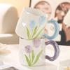 High-Value Hand-Painted Tulip Water Cup Mug Cup Ceramic Bridesmaid Souvenir Opening Event To Send Customers