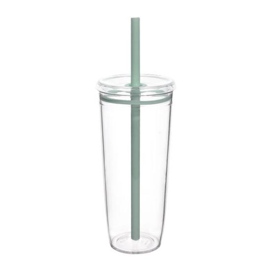 Portable Straw Cup 20oz Colorful Tritan Tumbler for Iced Coffee Juice Tea Milk Dishwasher Safe Drinkware Gift for Teens