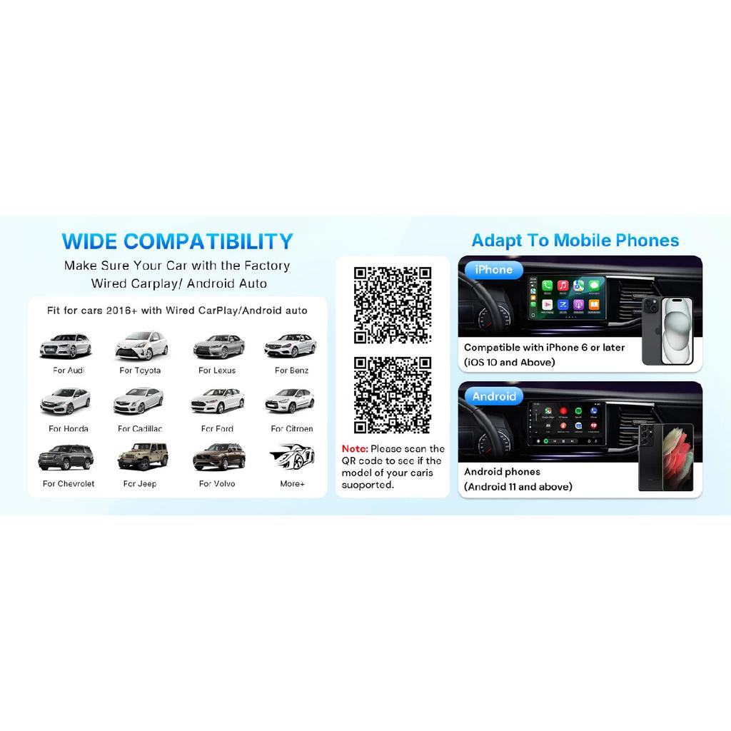 Wireless CarPlay Adapter 2026 Upgrade Wired CarPlay To Wireless, Mini USB Design for Cars with Built-in Wired Apple CarPlay Seam