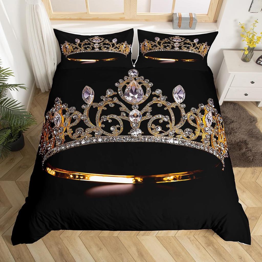 Luxury Shining Diamond Duvet Covers For Kids Boys Girls Lightweight Quilt Covers Jewelry Bedding Sets Bling Party Bedroom Decor