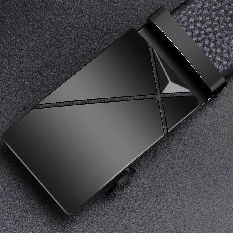 Herren Premium Echt Rindsleder Gürtel mit Legierung Automatikschließe