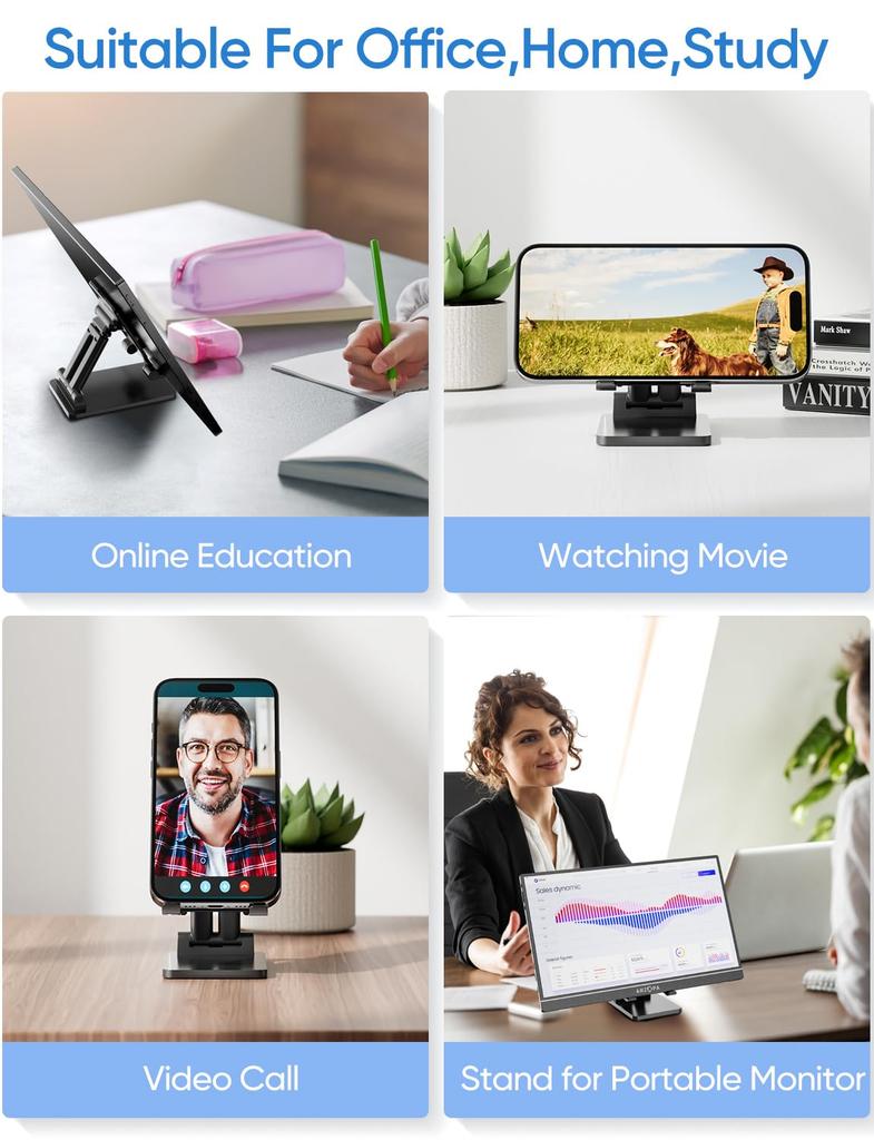 ARZOPA Portable Foldable Portrait or Landscape Height Ergonomic Aluminum Alloy Portable and Easy to Compatible with iPad iPad Game and Inch Tablet,