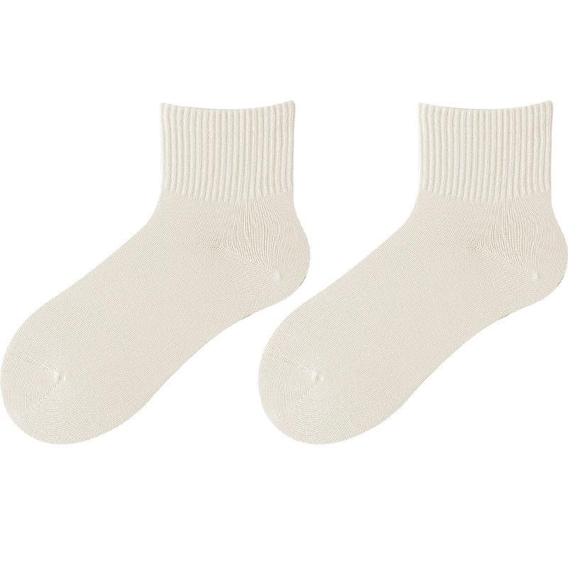 Women's Spring Antibacterial Mid-calf Socks, Versatile Macaron Boneless Socks, Trendy Socks, Skin-friendly Soft Cotton Socks