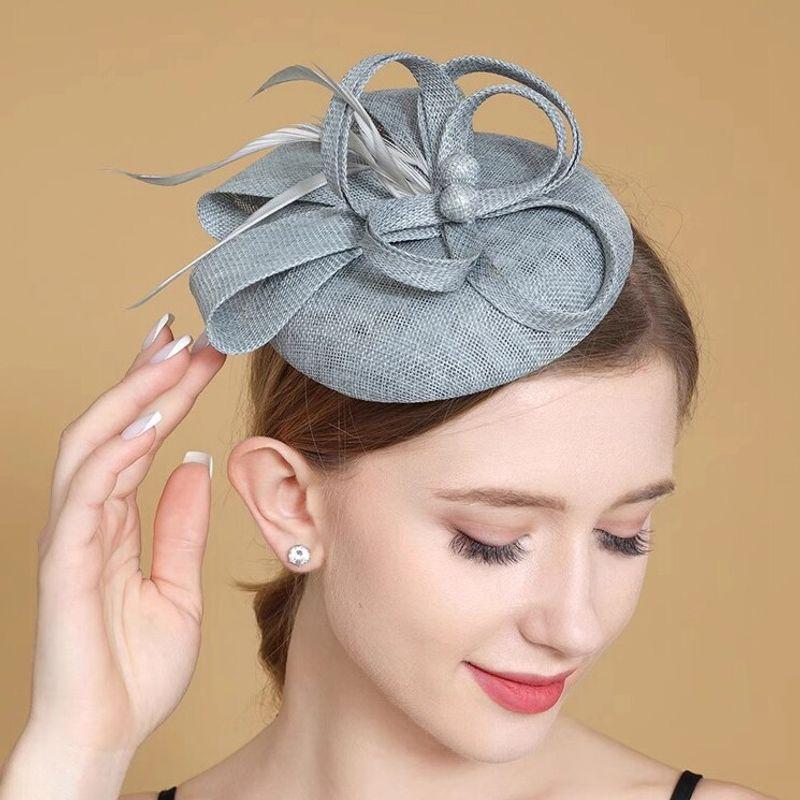 Horse Racing Federation Hepburn European and American Court Lady Retro Hat Headpiece Women's Dress Cheongsam Accessories Photo Hair Accessory Spring