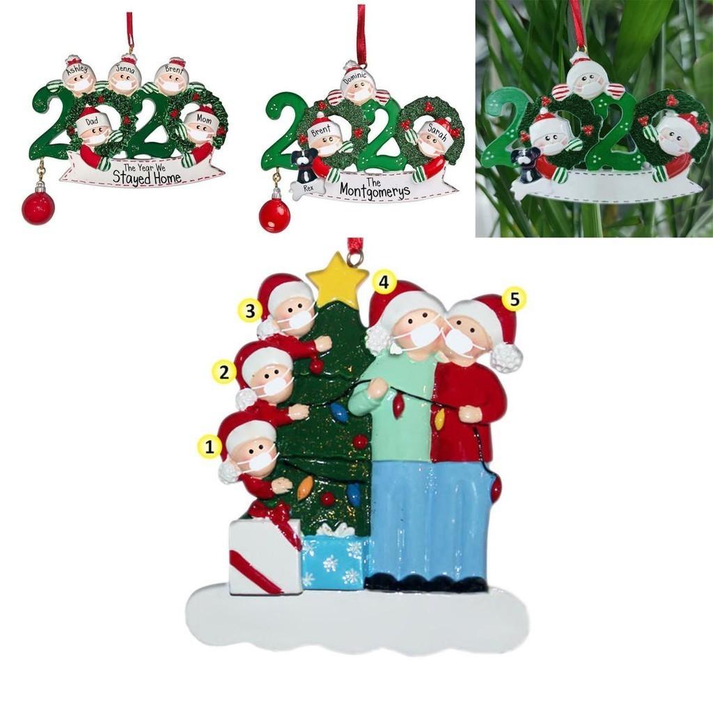 Colorful 2020 Christmas Tree Ornament Quarantine Family Xmas Lockdown Decoration For Lasting Memories