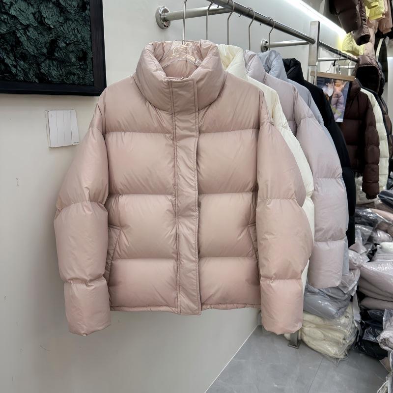 Stand-up Collar Milk Whirring Girlish Short Down Jacket Women's New Loose Foreign Style White Duck Jacket Winter