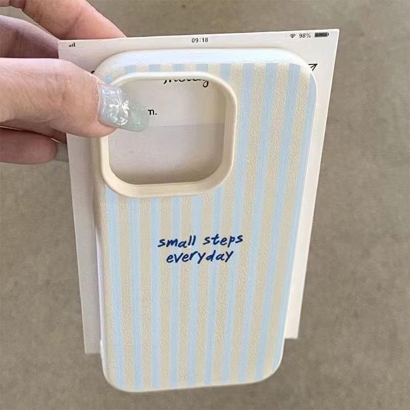Blue Striped English Slogan Pattern Phone Case For iPhone 17 Pro Max 16 15 14 13 12 11 XS Max X XR 7 8 Plus 16E 17E 17 Air Cover