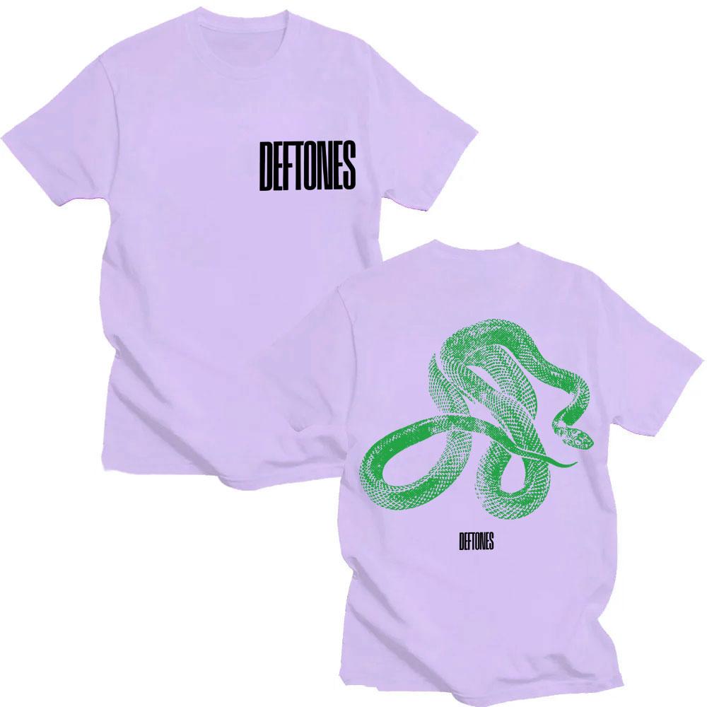 Rock Band Deftones Green Snake Print T Shirt Private Music Album Vintage Fashion T-shirt Cotton Loose Men Women Gothic T Shirts