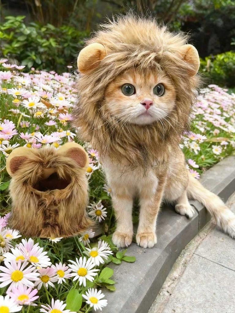 Nuovi Animali Domestici Carini Divertenti Vestiti Cappello Gatto Carino Parrucca Leone Criniera Costume Cosplay Gattino Cane Cappello Con Orecchie Forniture per Feste Fantasia