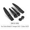 For Tesla Model Y Juniper/ YL Car Door Storage Pad 5PCS TPE Central Control Water Cup Holder Mat Organizer Tray Car Accessories