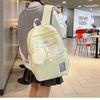 Versatile contrasting color college schoolbag female, cute large-capacity backpack, junior high school student backpack