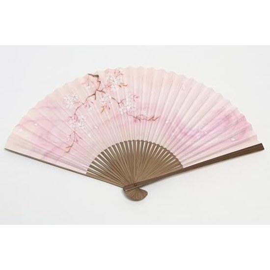 Hasegawa Kyosen Pink Cherry Blossom Pattern Takaraki Chojibori Double-Sided Kyoto Craftsman Handmade Fan Pouch Decorative Box