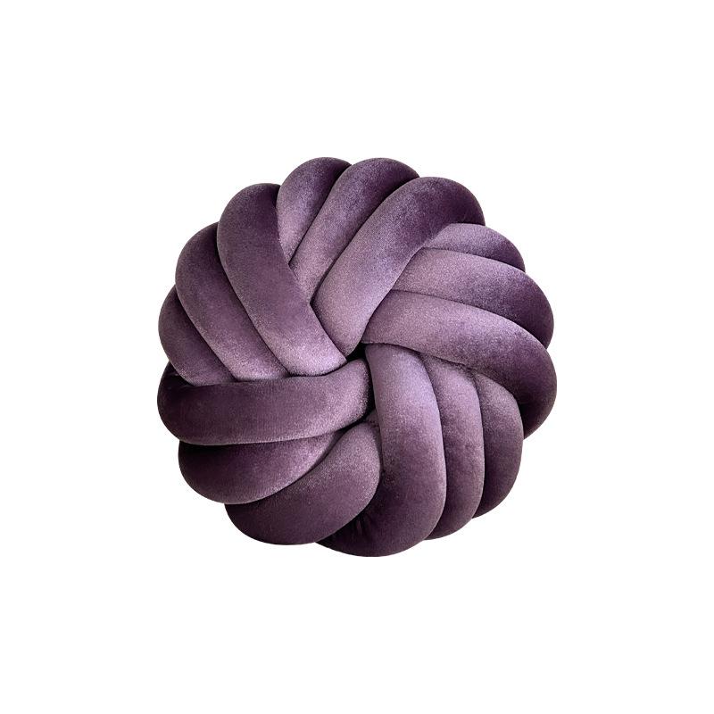 Light Luxury Velvet Three-strand Round Cushion Living Room Cushion Bedside Pillow Woven Bay Window Mat Sofa Plush Throw Pillow