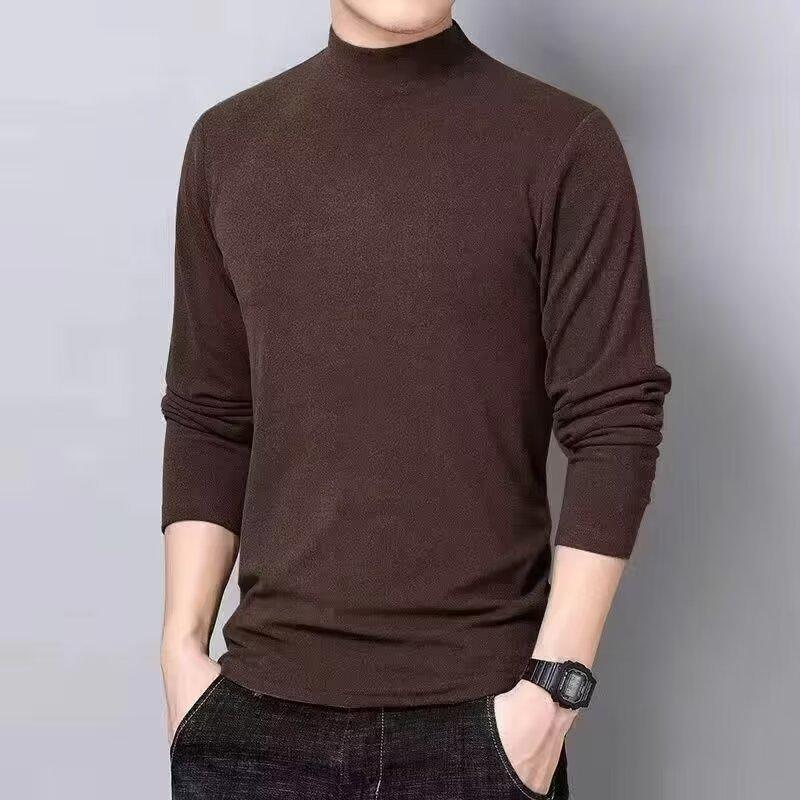 Men s Double-Sided Fleece Half-High Collar Warm Base Layer Top for Winter/Autumn 4XL