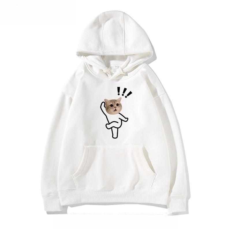 Halloween Fragezeichen Hund Fliegender Tritt Katze Niedlicher Druck Herbst Neu Unisex Mode Warm Locker Plus Sport Kapuzenjacke