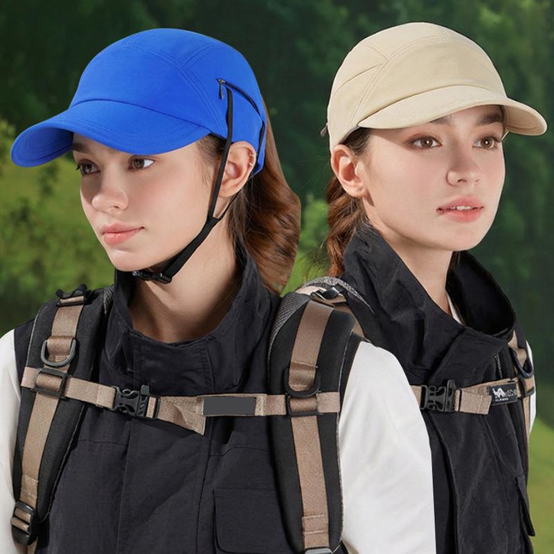 Quick-dry Women Baseball Cap for Surfing Sports Summer Sun Hats Outdoor Travel Men Riding Cap with Hideable Windproof Rope