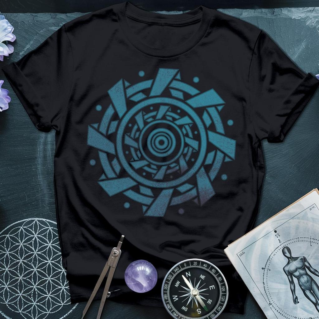 Blue Crop Circle Graphic T-Shirt | Psychedelic Festival Tee
