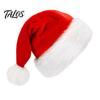 Holiday Costume Accessories Christmas Santa Hat, Flannel Plush Hat for Adults, Soft Thickened Thanksgiving Halloween Props Red White Velvet