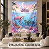 Ocean Mermaid (90) Theme Personalized Tapestry Custom Name Text Wall Hanging Tapestry Home Background Decoration