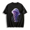 Creative Grape Jellyfish Print Casual Short Sleeve T-Shirt Pure Cotton T-shirt