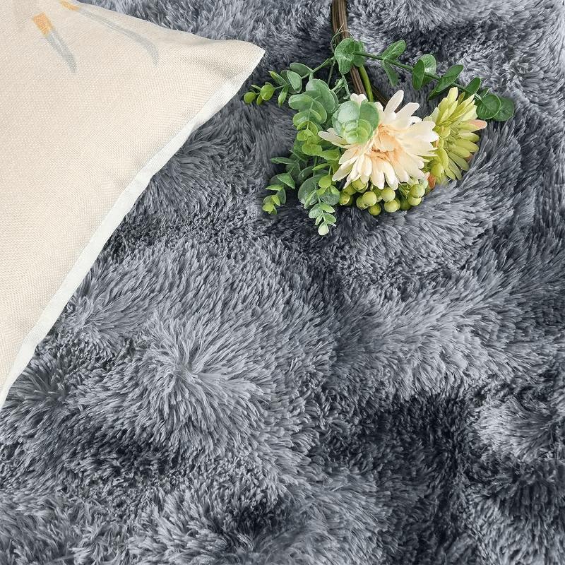 1pc Luxurious Rectangular Shaggy Plush Carpet Rug - Soft, Fluffy,Perfect for Living Room Sofa, bed Room, Home High-end Decorative, Easy to Clean